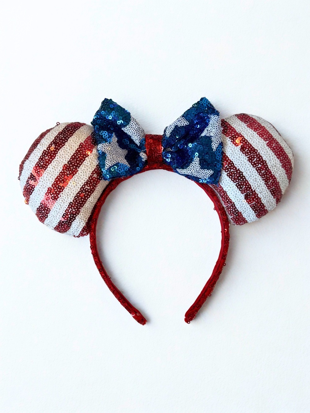 Disney Sequin Patriotic Minnie Ears Headband - Red, White & Blue